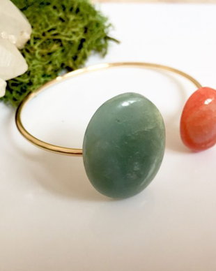 Bratara cabochon agat si aventurin