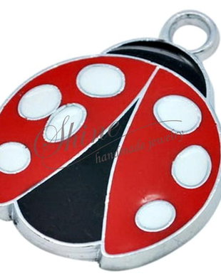 Pandantiv buburuza emailata, 26x20mm