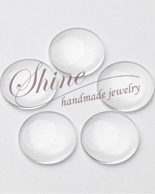 Cabochon sticla transparent, 30mm