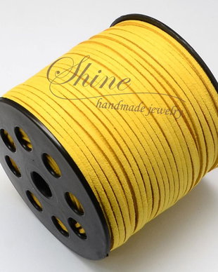 Snur Suede galben, 3.0x1.4mm