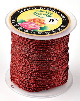 Snur metalic rosu, 1mm