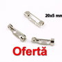 (10 bucati) Baza brosa finisaj argintiu inchis cu 2 gauri aprox  20x5mm
