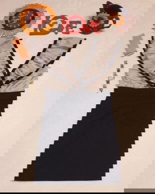 Rochie office , stofa si satin.