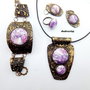 Purple stones,set bijuterii din lut polimeric