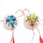 Martisor -brosa cu broderie manuala, motive florale cod MF7862