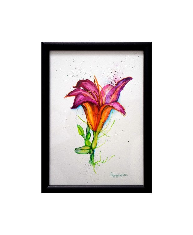 Sweet Lily - Pictura Originala in Acuarela - Nature & Colors Collection