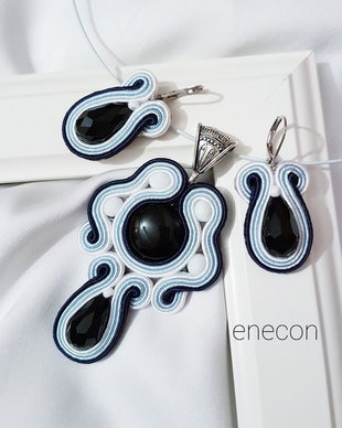 Set soutache cu onix si cristale