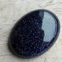 Cabochon blue goldstone, 40x30 mm