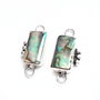 Set Link-uri scoica Paua  (abalone) in rama argintata