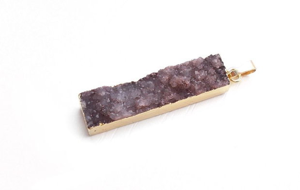 Ametist druzy - cu margini electroplacate aur