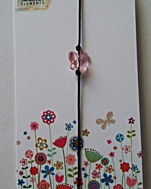 Bratara snur martisor reglabila cu piatra Swarovski Fluture 8mm Rose