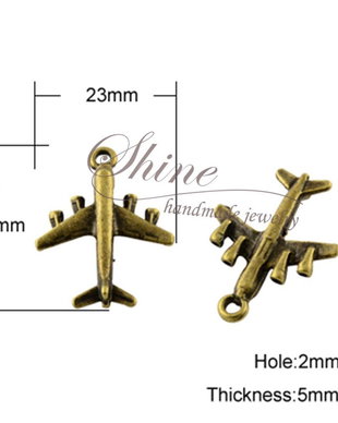 Pandantiv avion, bronz antichizat