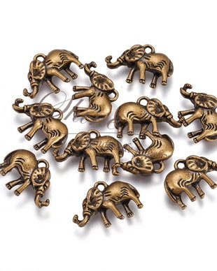 Charm elefant bronz, 14x20x4mm
