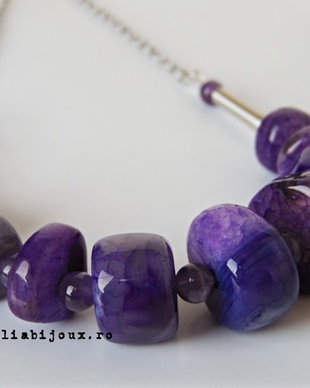 Colier agate si ametist