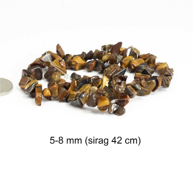 Sirag Ochi de Tigru natural, chipsuri, 5-8 mm, CH11