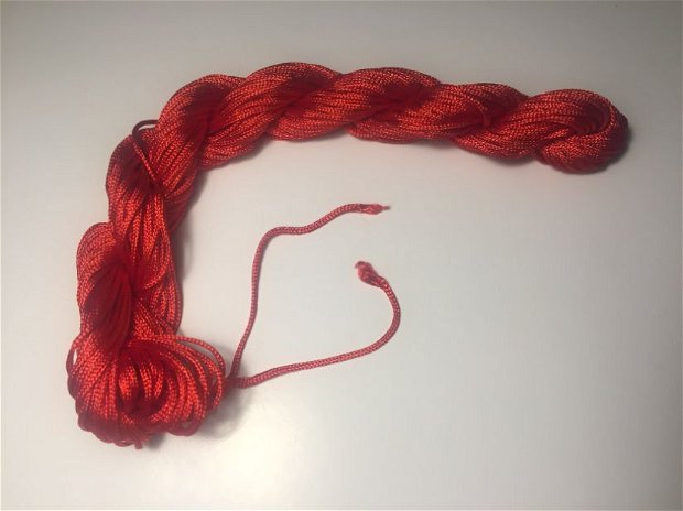 12m Șnur roșu(2mm) satin