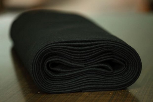 Fetru din lana 100% 50x140cm- negru- 1.1.1.238
