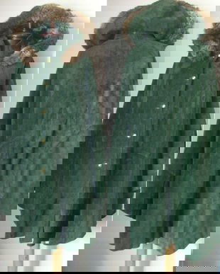 PELERINA PIELE INTOARSA VERDE