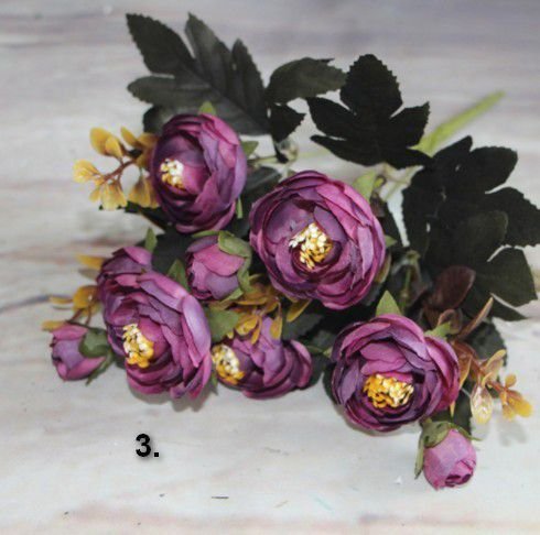 K0064 - Buchetel flori decorative, mov, 7 ramurele, lungime 30cm