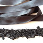 Brau cu flori textile/Cordon black/Curea cu margele