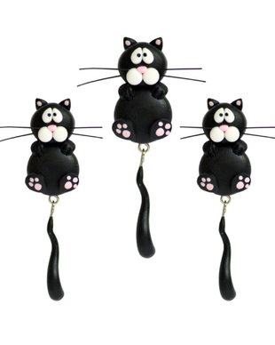 Set 3 martisoare pisici negre