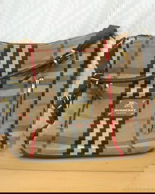 BURBERRY GEANTA TEXTIL SI PIELE