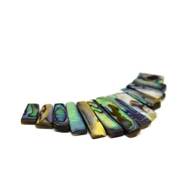 Set pandantive paua abalone (13buc), baza colier 70x30mm GSLAK 564