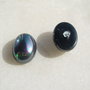 (2 bucati) Perle tip Mallorca ovale gri - petrol semi-gaurite aprox 14.5x10.5x5.5 mm