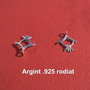 Link cu zirconii  din argint .925 rodiat aprox 11x14 mm