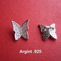 Fluturas din argint .925 cu zirconii aprox 11x10x4 mm