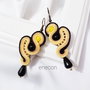 Cercei soutache galben-negru cu onix