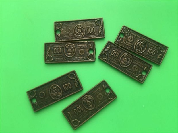 Charm(2,1x0,9cm) 100$, nuanță bronz antic
