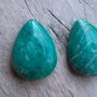 Cabochon amazonit rusesc, 25x18 mm (2 buc)