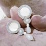 Cercei soutache argintii cu sidef si cristale
