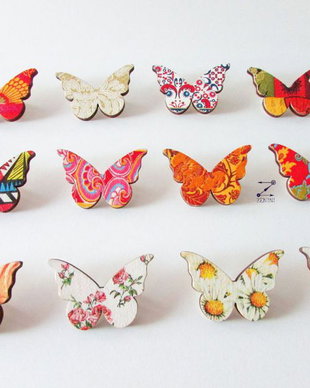 Martisor fluture, brosa fluture, martisor decoupage, martisor model floral, martisoare fluturi