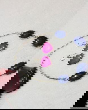 Colier argint tibetan cu piatra lapiz lazuli.