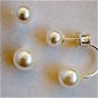 Cercei cu perle Swarovski White pearls, stil Dior