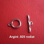 Inchizatoare toggle din argint .925 rodiat aprox 11x14 mm cu 21x5 mm