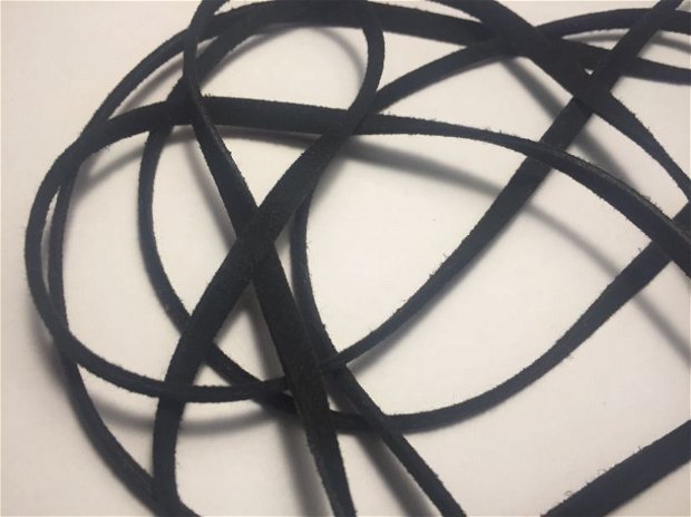 Șnur negru (5X1,5mm) imitatie piele întoarsă