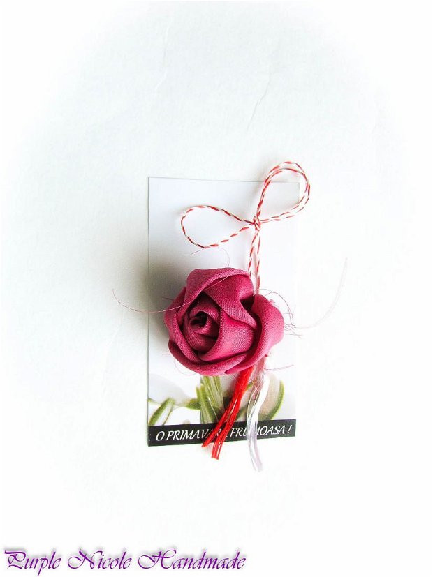 Bobocel roz - martisor boboc handmade