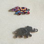 Elefant - link pentru bratara - din metal emailat aprox 15x28 mm (cu anourile)