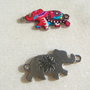 Elefant - link pentru bratara - din metal emailat aprox 15x28 mm