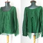 BLUZA MATASE NATURALA VERDE SI DANTELA