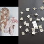 Accesoriu mireasă lung cu flori și perle - Hannah