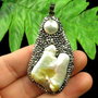 Pandant perle & rhinestone
