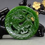 K0748 - Pandantiv, amuleta, jad de sinteza, dragon, verde, 50x7mm