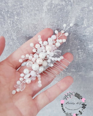 Accesoriu pentru par elegant - Romelia , Accesoriu cu perle și cristale