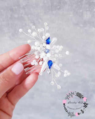 Accesoriu pentru par elegant - Blue bridal accessory