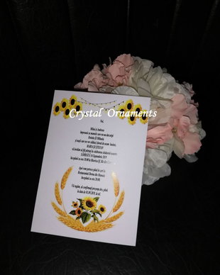 Invitatie nunta tematica floarea soarelui