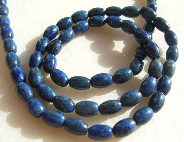 Lapis lazuli grad A bob de orez aprox 6.5x4.5 mm